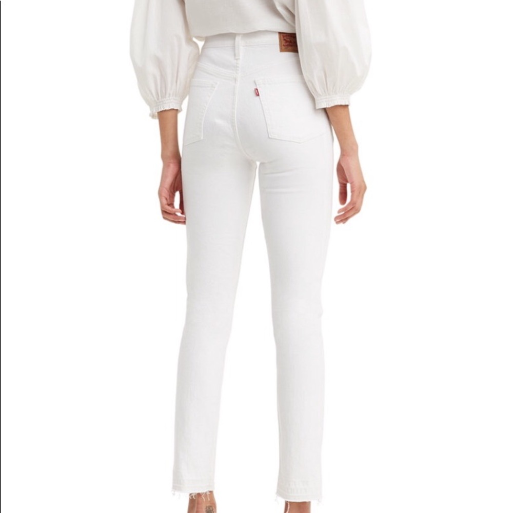 Levi's 501 High Rise White Skinny Jeans Size 27